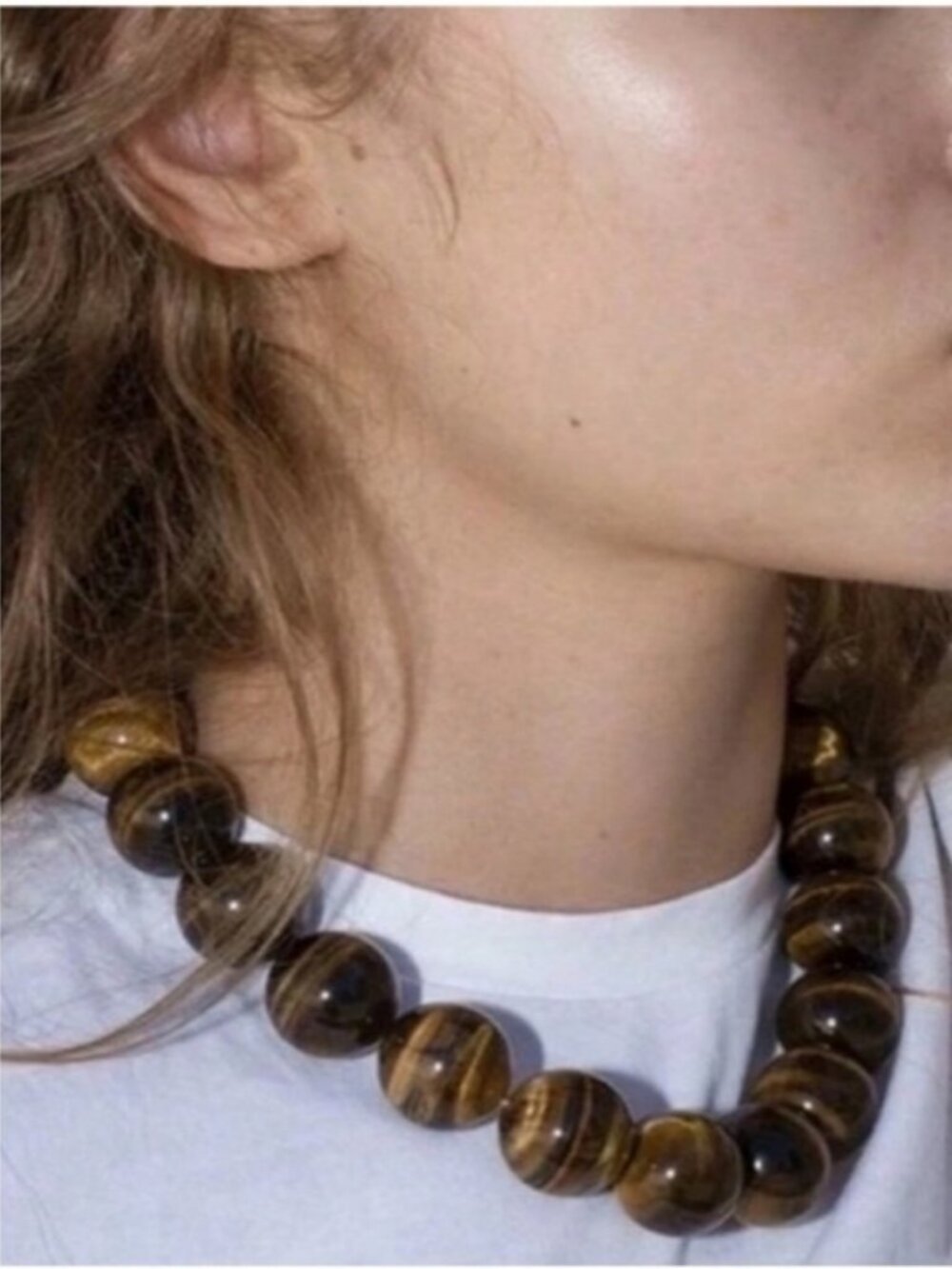 New! Tiger Eye Beaded Necklace (1043) NWOT